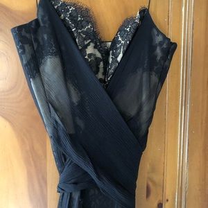 Elie Tahari black lace dress with black overlay